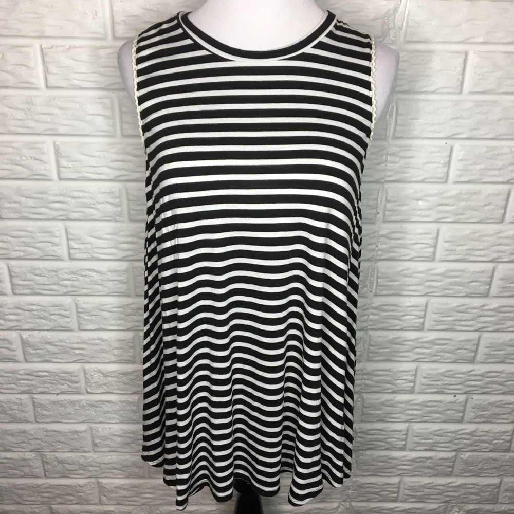 ALTAR’D STATE Striped Tank Dress Black & White Size S